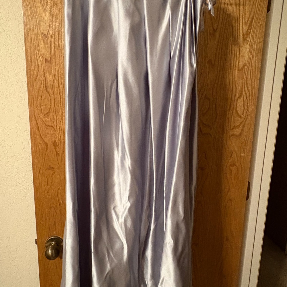 Elegant A-Line Satin Skirt in Silver